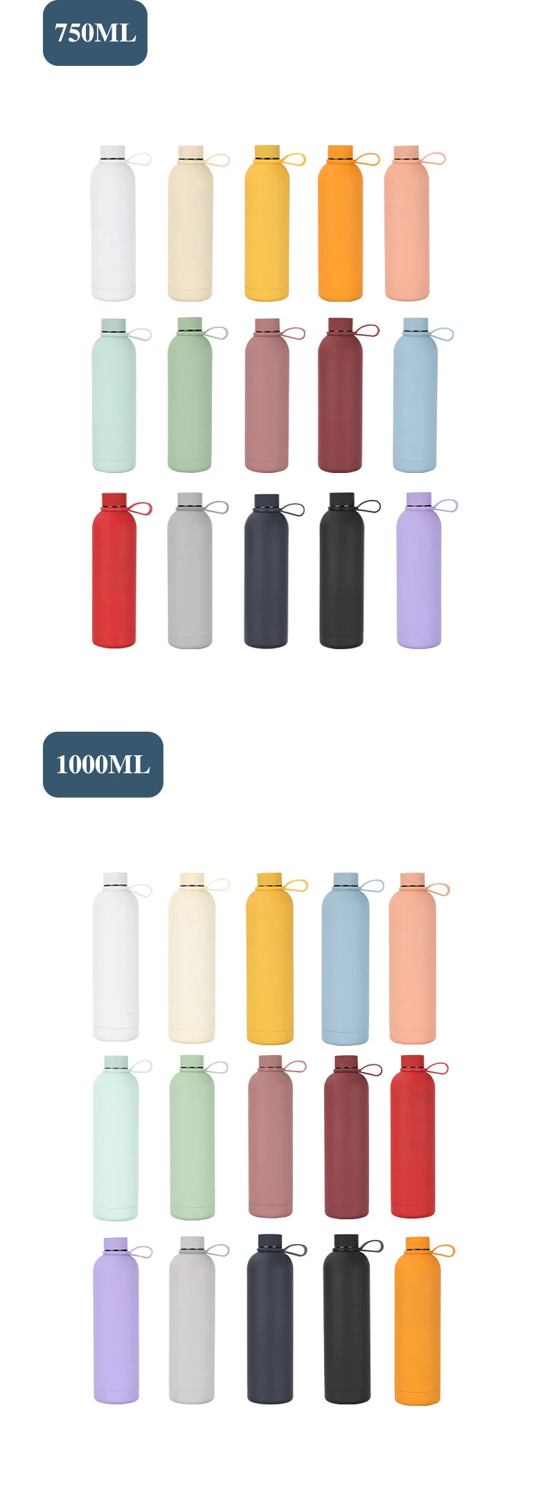 Hot Selling Stainless Steel Sports Water Bottle Thermos Insulated Vacuum Flask in 4 Sizes