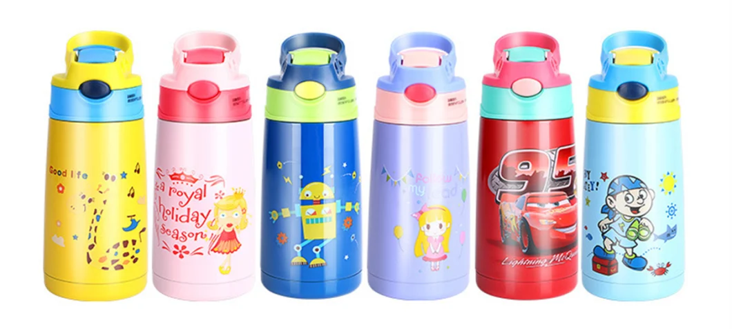 Attractive Portable Children Vacuum Insulated Cup Stainless Steel Tumbler with Silicone Straw